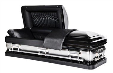 Siyah Fırçalı Yuvarlak Köşe Çelik Tabut