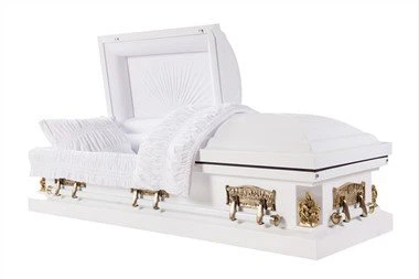 Pieta Beyaz Kare Köşeli Çelik Tabut